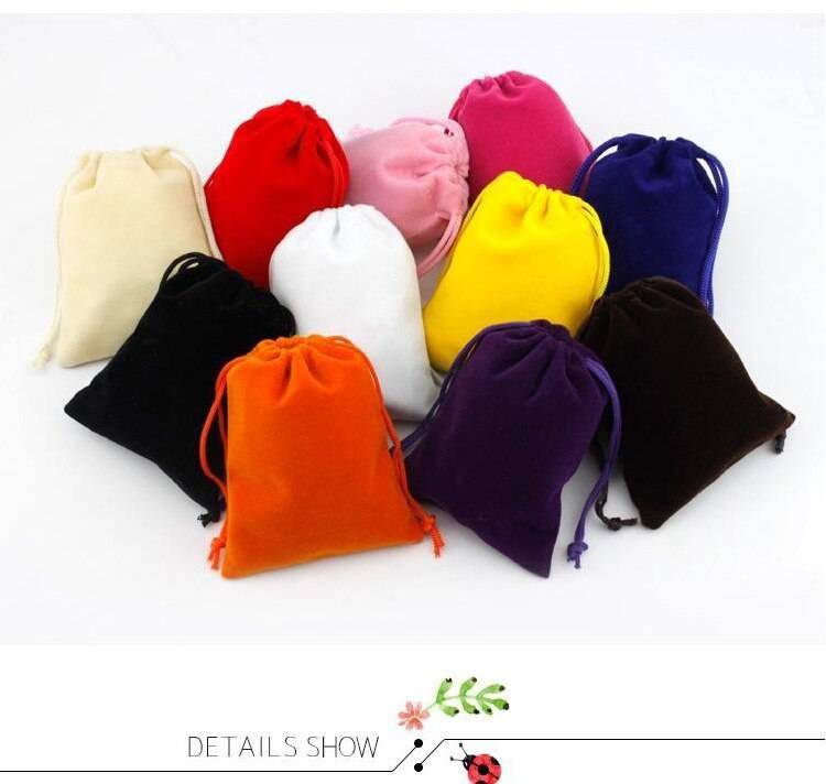 10Pcs/lot Colofull Velvet Bag 8x10cm Jewelry Bags Packaging Velvet Pouch