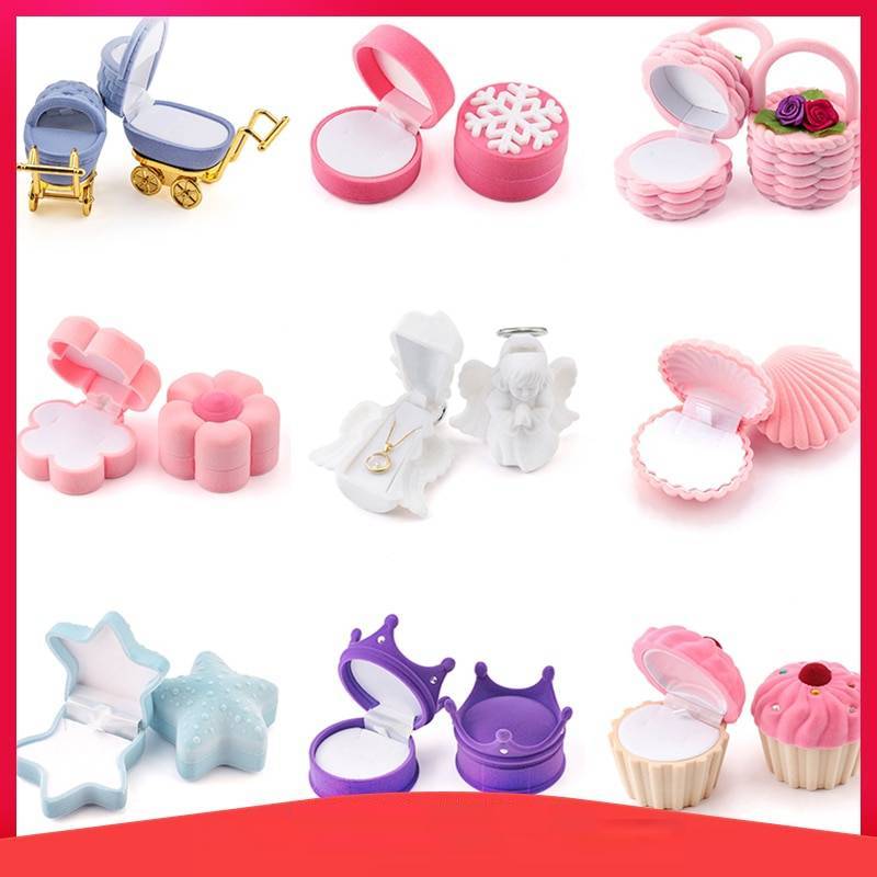 1 Piece Lovely Velvet Jewelry Box container Wedding Ring Box for Earrings Necklace Bracelet Display Gift Box Holder 16 styles