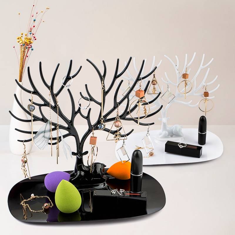 1PCS little Deer Jewelry Stand Display Jewelry Tray Tree Earring Holder Necklace Ring Pendant Bracelet Display Storage Racks Jewelry Boxes Packaging 