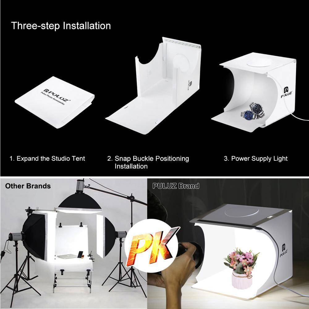 PULUZ 8.7 inch Portable Lightbox Photo Studio Box Tabletop Shooting Light Box Tent Photography Softbox Kit for Goods Display Camera & Accessories Electronics PULUZ 8.7 inch Portable Lightbox Photo Studio Box Tabletop Shooting Light Box Tent Photography Softbox Kit for Goods Display Camera & Accessories Electronics