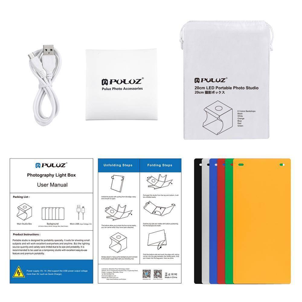 PULUZ 8.7 inch Portable Lightbox Photo Studio Box Tabletop Shooting Light Box Tent Photography Softbox Kit for Goods Display Camera & Accessories Electronics PULUZ 8.7 inch Portable Lightbox Photo Studio Box Tabletop Shooting Light Box Tent Photography Softbox Kit for Goods Display Camera & Accessories Electronics