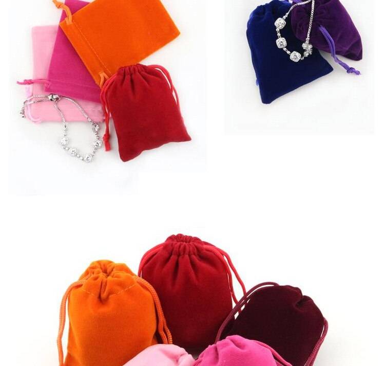20 Pcs/lot 7x9cm Coloful Velvet Bag Pouch for Jewelry Packaging