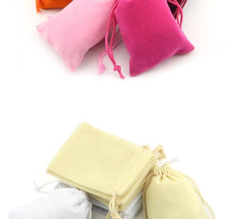 20 Pcs/lot 7x9cm Coloful Velvet Bag Pouch for Jewelry Packaging
