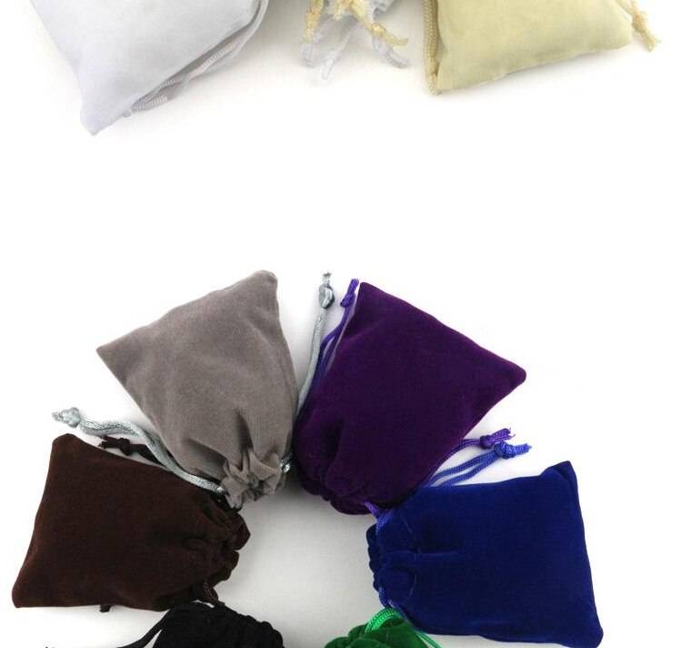 20 Pcs/lot 7x9cm Coloful Velvet Bag Pouch for Jewelry Packaging