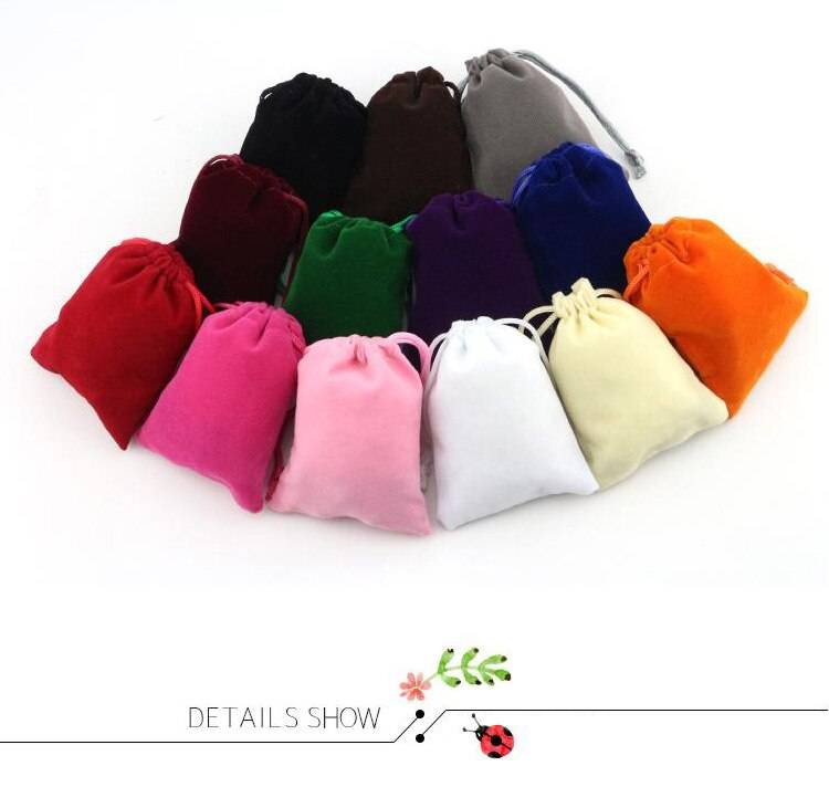 20 Pcs/lot 7x9cm Coloful Velvet Bag Pouch for Jewelry Packaging