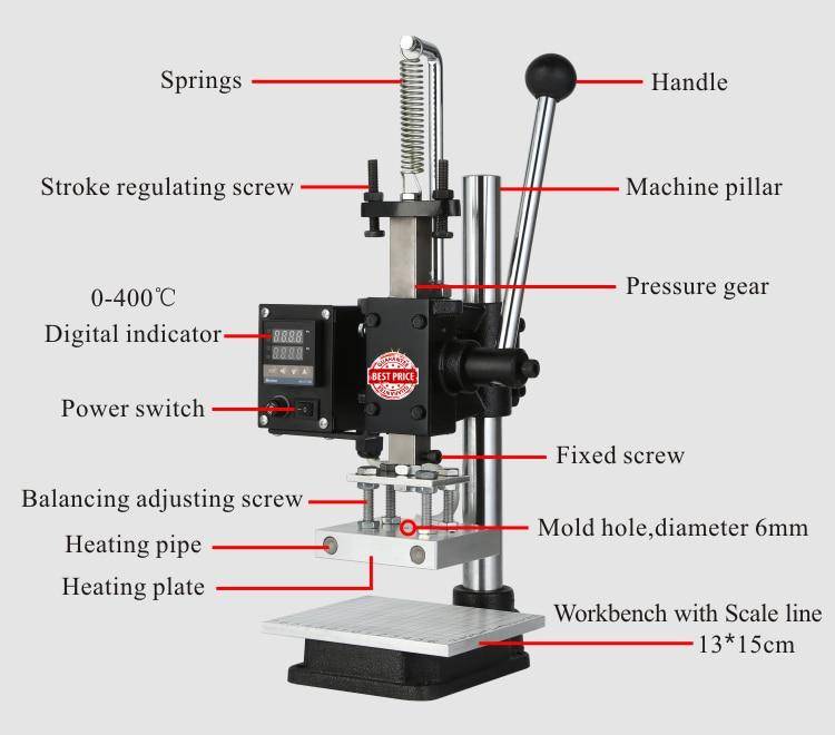 Hot Foil Stamping Machine Leather Bronzing Creasing Leather Embossing Hot Press Internal Position