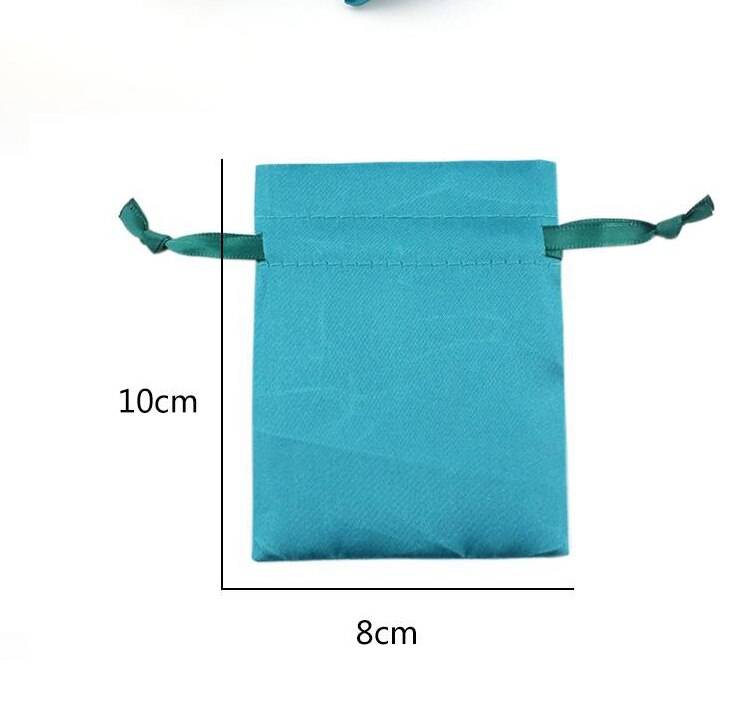 Jewelry Packing Cloth Satin Sky blue drawstring Velvet Pouch Size 8x10cm