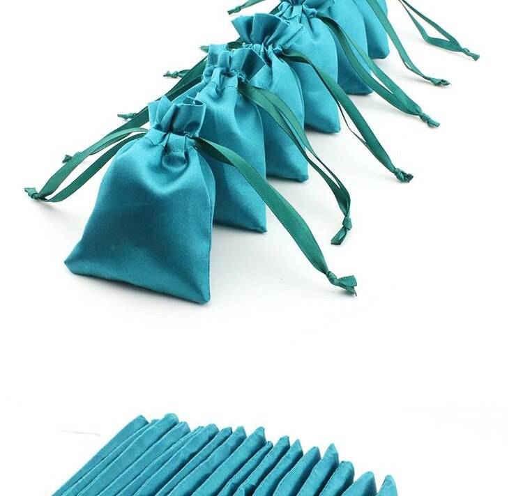 Jewelry Packing Cloth Satin Sky blue drawstring Velvet Pouch Size 8x10cm