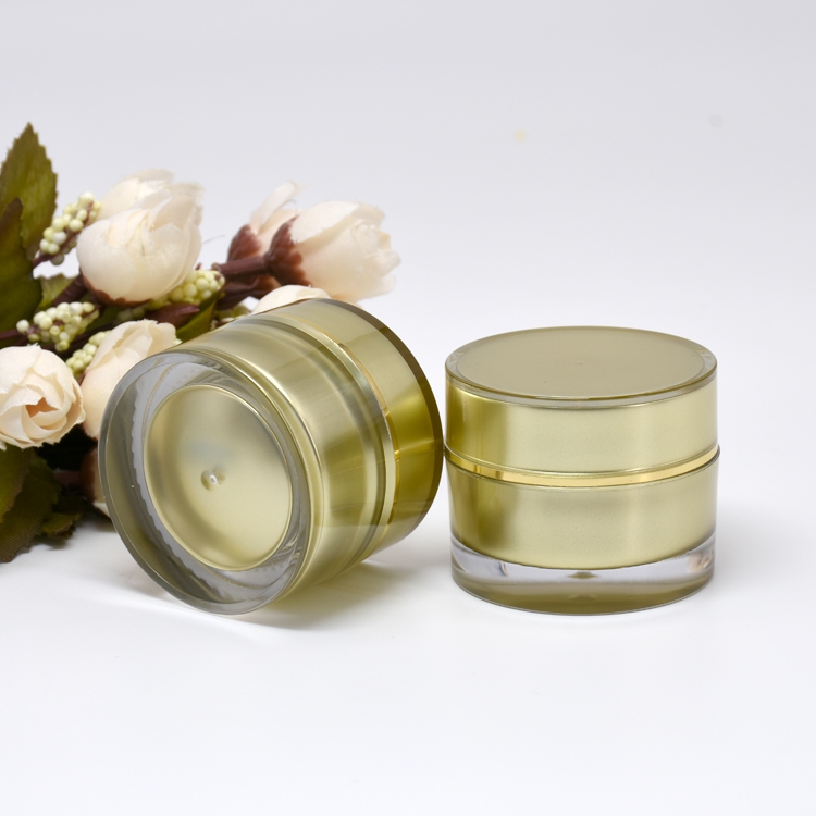 5g 10g 15g 20g 30g 50g Round Acrylic Jar White Gold Jar Container Empty Cream Jar Plastic Cosmetic Packaging Bottle