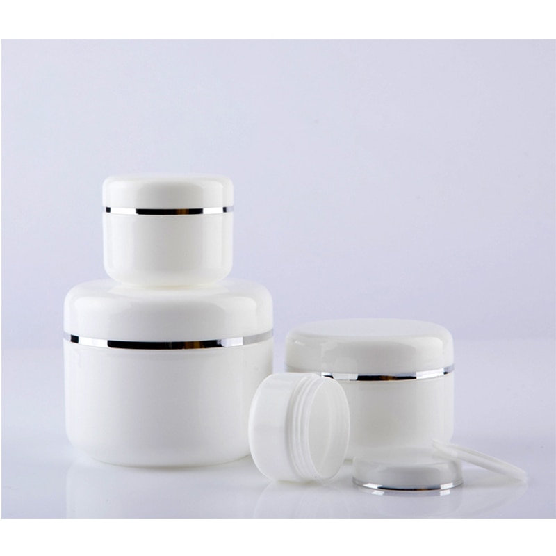 20/30/50/100/150/250g Refillable Bottles Travel Face Cream Lotion Cosmetic Container White Plastic Empty Makeup Jar Pot