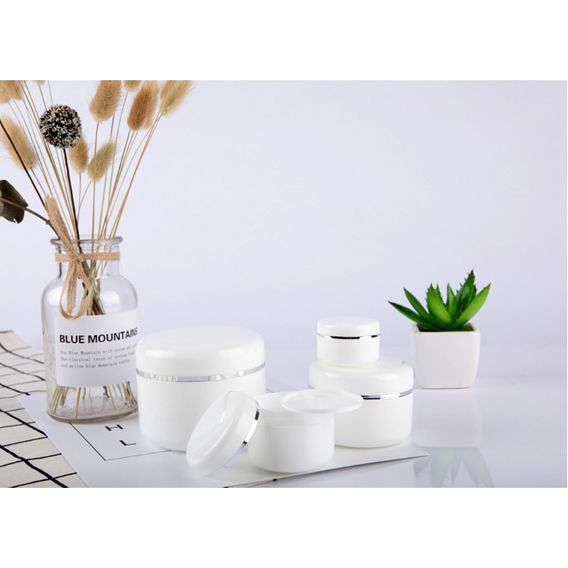 20/30/50/100/150/250g Refillable Bottles Travel Face Cream Lotion Cosmetic Container White Plastic Empty Makeup Jar Pot