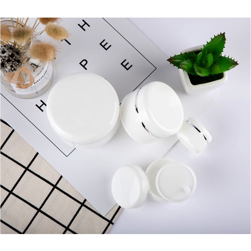 20/30/50/100/150/250g Refillable Bottles Travel Face Cream Lotion Cosmetic Container White Plastic Empty Makeup Jar Pot
