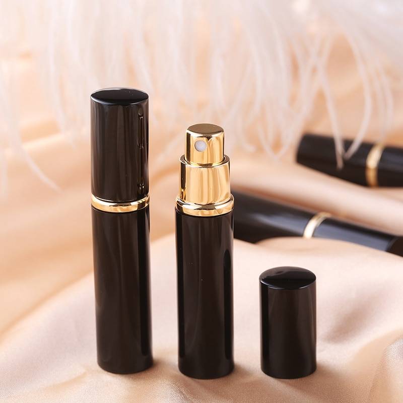 10pcs/lot 3ml 5ml 10ml Refillable Portable Mini black Perfume Bottle Atomizer Spray Traveler Aluminum Empty Parfum Bottle