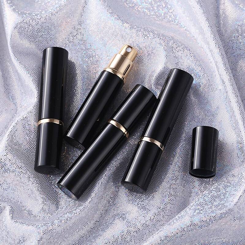 10pcs/lot 3ml 5ml 10ml Refillable Portable Mini black Perfume Bottle Atomizer Spray Traveler Aluminum Empty Parfum Bottle