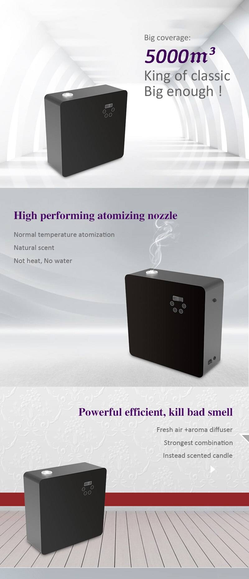 5000m3 500ml Fragrance Machine Scented Diffuser HVAC Aroma Scent Unit Diffuser Air Purifier For Office Lobby Hotel Incense Burner Packaging Packaging Accessories Perfume Packaging 