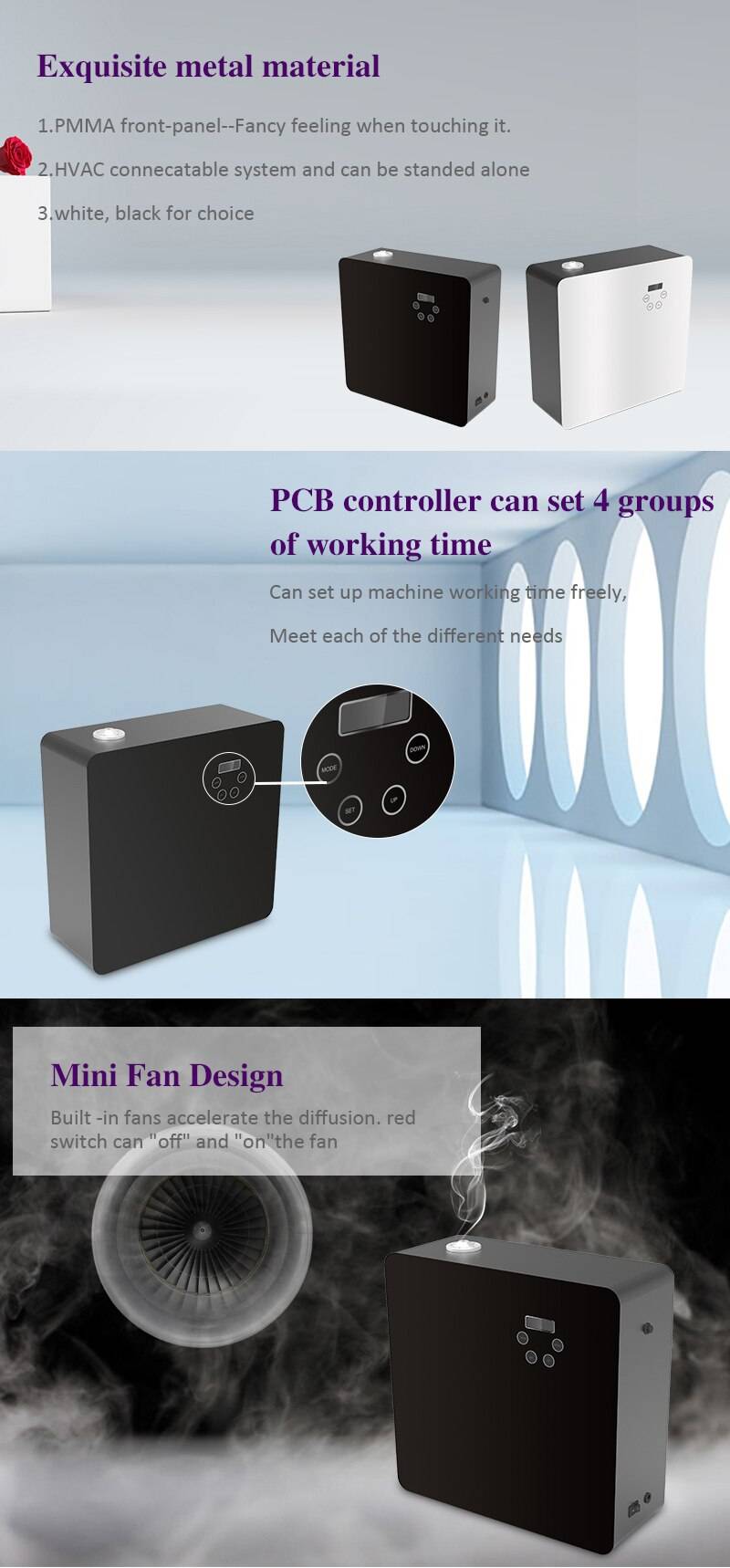 5000m3 500ml Fragrance Machine Scented Diffuser HVAC Aroma Scent Unit Diffuser Air Purifier For Office Lobby Hotel Incense Burner Packaging Packaging Accessories Perfume Packaging 