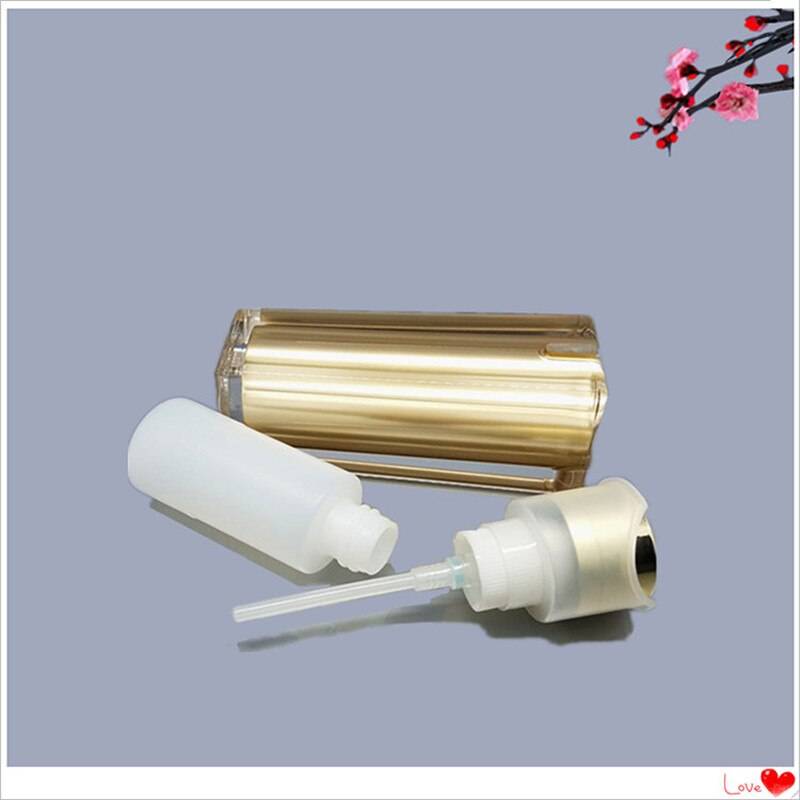 6pcs 10g 15g 30g 50g Gold Acrylic Cream Jar Empty Cosmetic Bottle Container Jar Square Lotion Pump Bottle 30ml 50ml 100ml