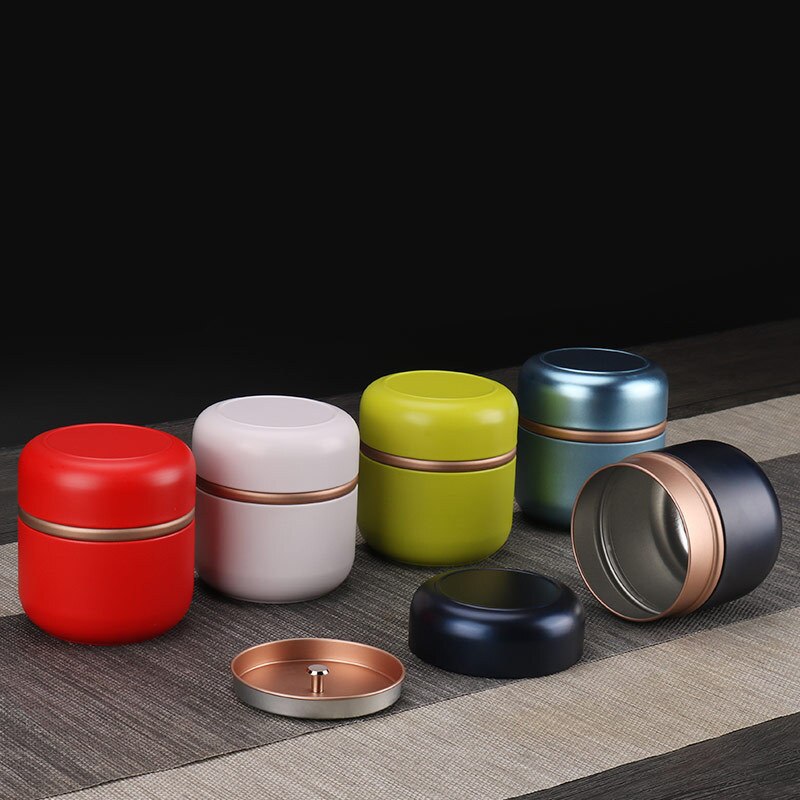 Round Metal Storage Boxes Portable Sealed Mini Tea Cans Coffee Food Container Small Tin Jars Boxes Wedding Metal Candy Gift Box