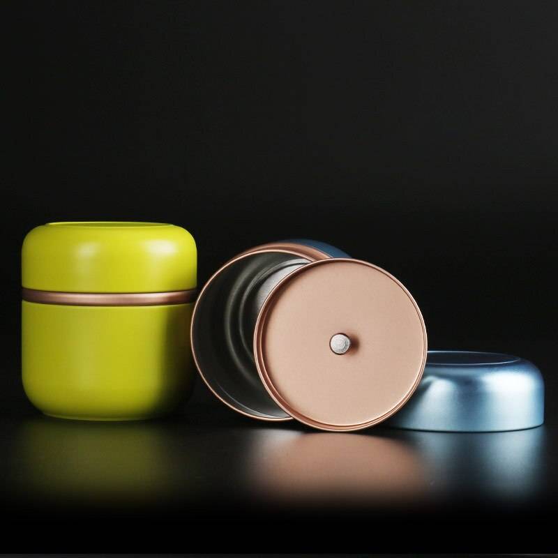Round Metal Storage Boxes Portable Sealed Mini Tea Cans Coffee Food Container Small Tin Jars Boxes Wedding Metal Candy Gift Box