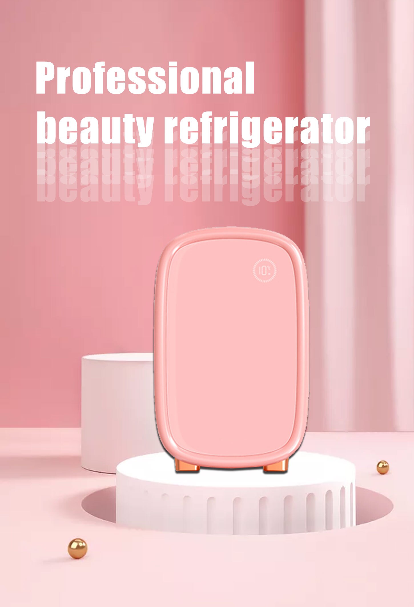SUSWEETLIFE 100-240V Professional Beauty Refrigerator Skin Care Cosmetics Small Refrigerator intelligent preservation 12L