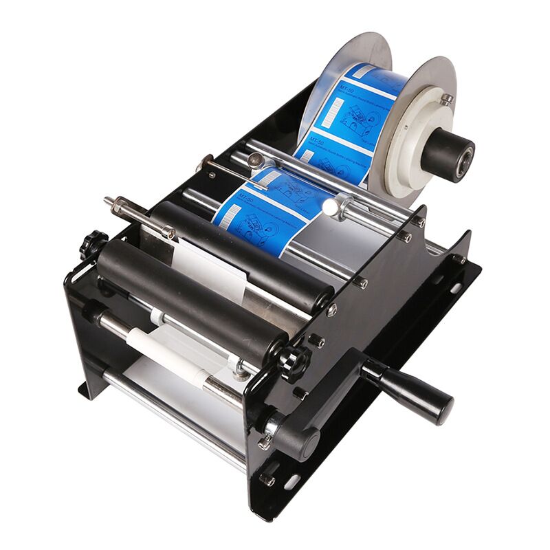 MT-30 Label Sticking Machine for Round Bottle Manual Labeling Machine Wine Bottle Sticker Label Small Packing Machine