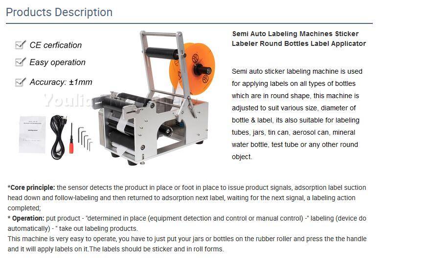 MT-50 Manual Tabletop Cosmetic Lipstick Vial Round Labeling Machine for Plastic Skin Care Bottle Packaging Packaging Accessories Perfume Packaging 