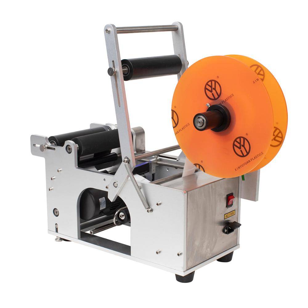 MT-50 Manual Tabletop Cosmetic Lipstick Vial Round Labeling Machine for Plastic Skin Care Bottle Packaging Packaging Accessories Perfume Packaging 