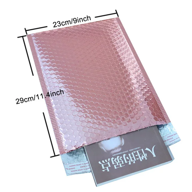 50Pcs Pack Multi-Size Rose Gold Aluminum Foil Shipping Mailing Bags Waterproof Express Bubble Bags for Gift Packaging Envelope 50Pcs Pack Multi-Size Rose Gold Aluminum Foil Shipping Mailing Bags Waterproof Express Bubble Bags for Gift Packaging Envelope