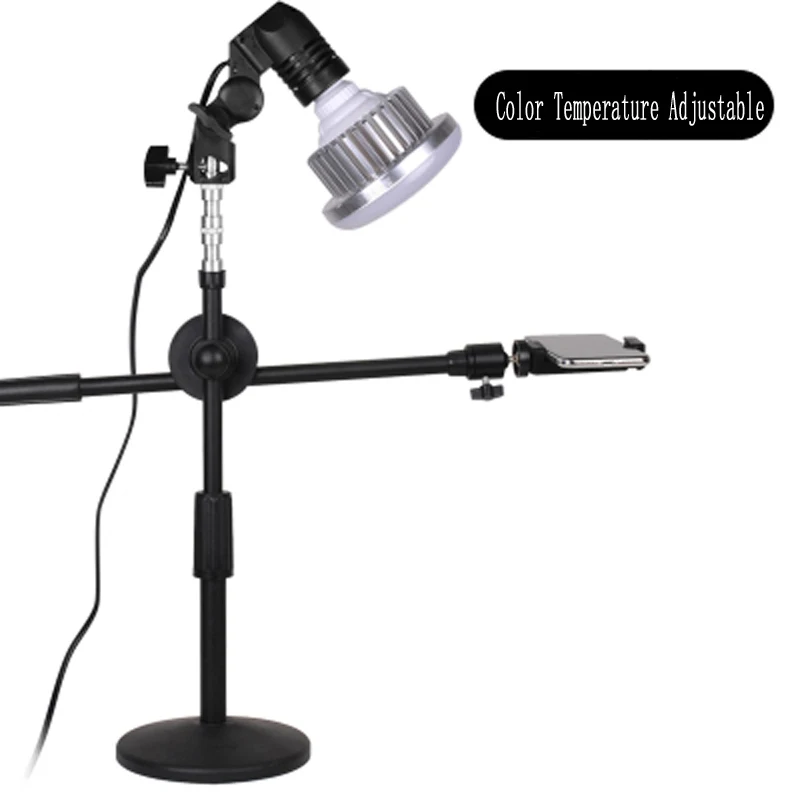 Mobile Phone Photo Shooting Bracket Stand+Boom Arm+Super Bright 35W LED Light Studio Kits For Desktop Photo/Video Mobile Phone Photo Shooting Bracket Stand+Boom Arm+Super Bright 35W LED Light Studio Kits For Desktop Photo/Video