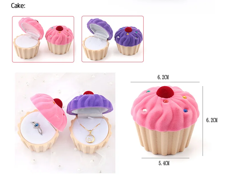 1 Piece Lovely Velvet Jewelry Box container Wedding Ring Box for Earrings Necklace Bracelet Display Gift Box Holder 16 styles