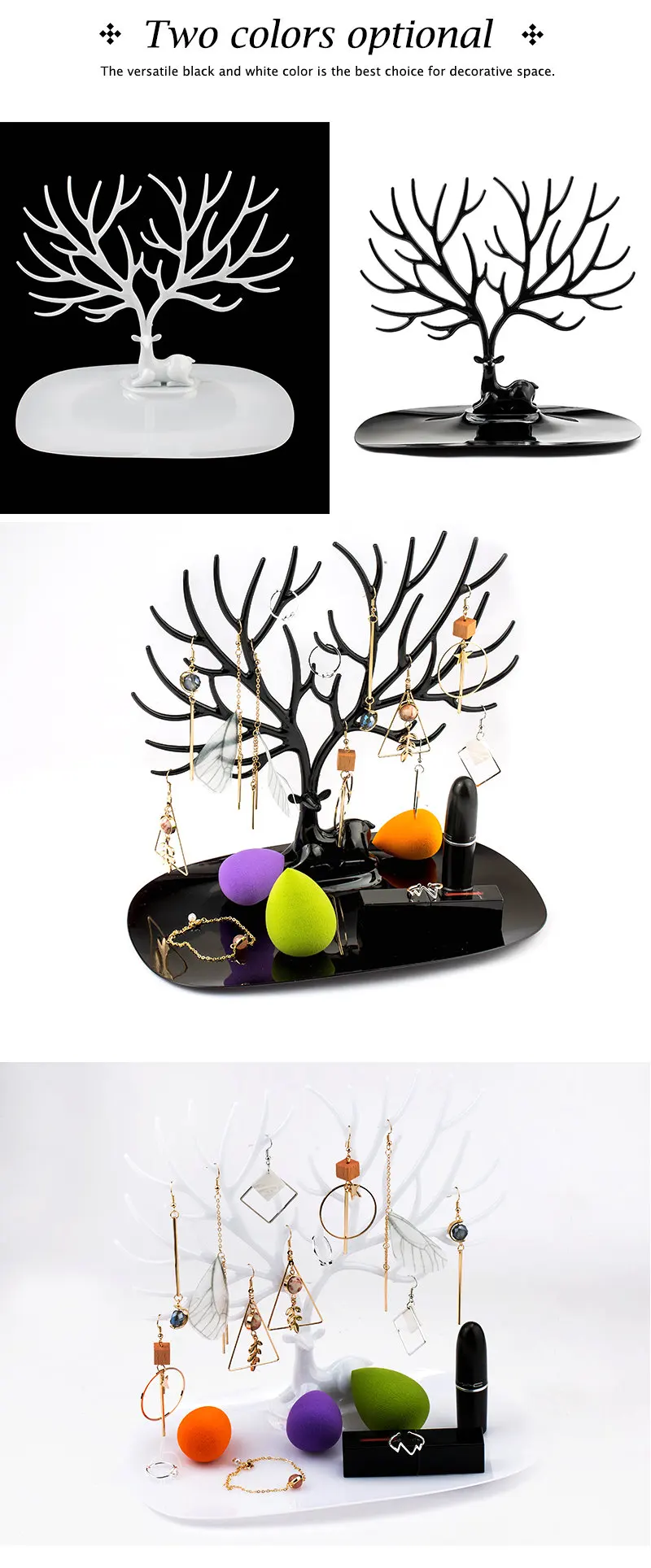1PCS little Deer Jewelry Stand Display Jewelry Tray Tree Earring Holder Necklace Ring Pendant Bracelet Display Storage Racks