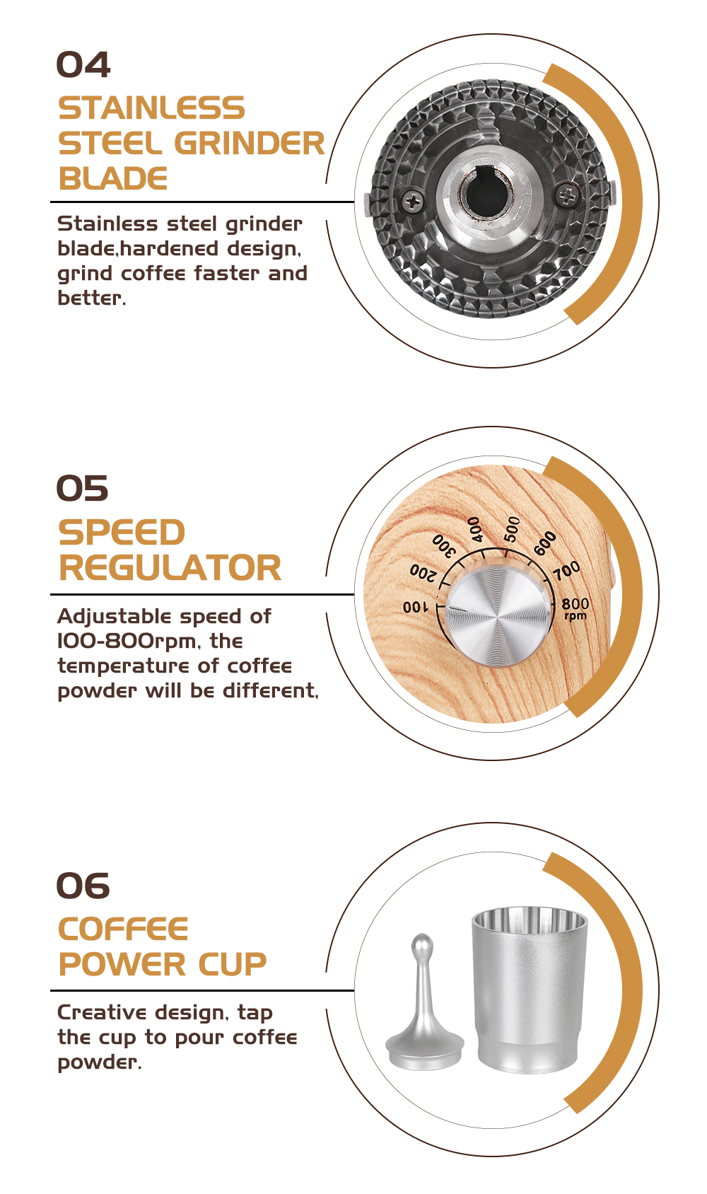 Electric Coffee Grinder with Aluminum Cup Electric Coffee Grinder with Aluminum Cup