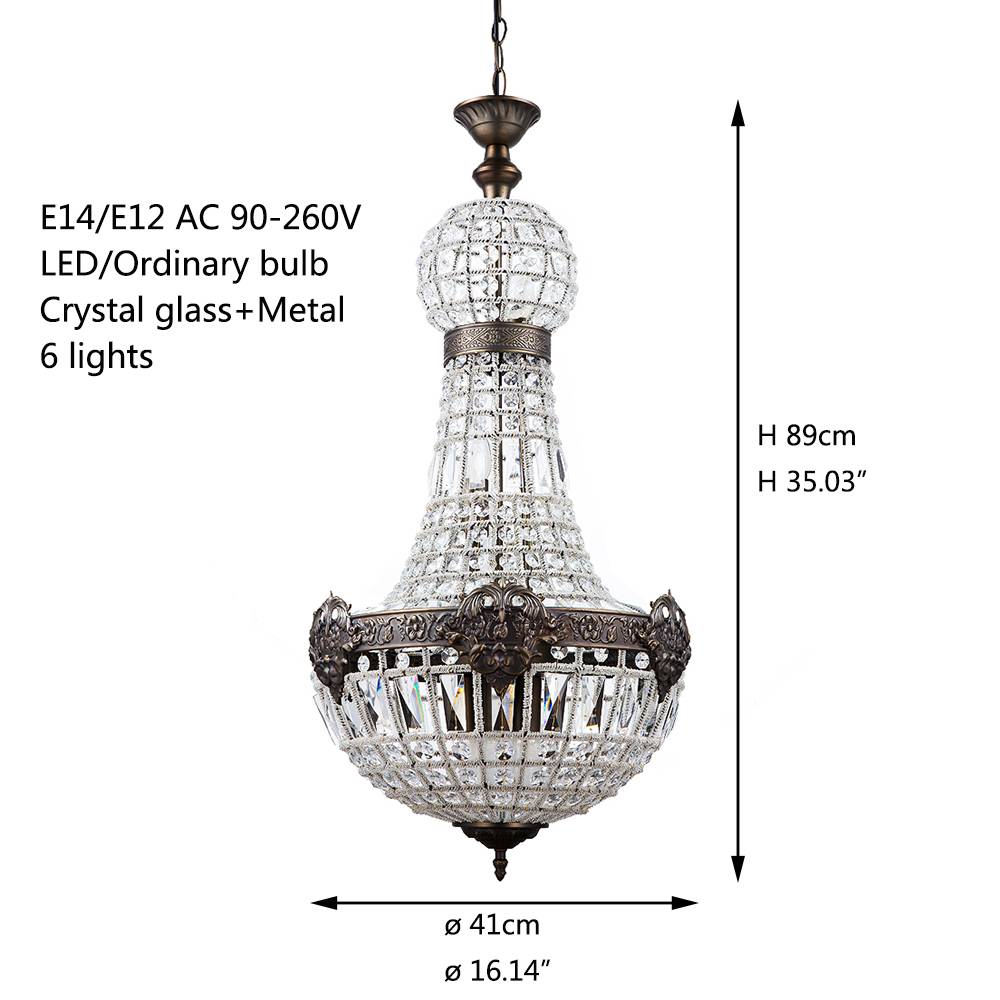 Vintage Crystal Chandelier with Incandescent Bulbs Accessories Ready Stock 